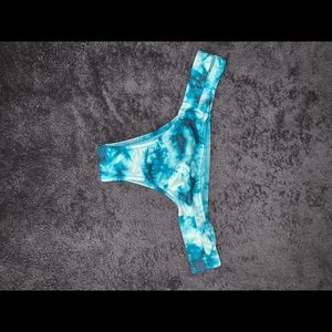 Blue tie-dye bikini bottoms